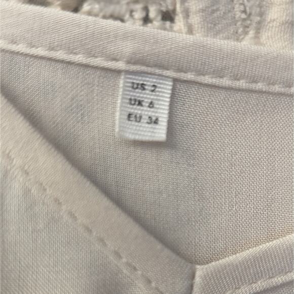 Anthropologie floreat pierre midi dress black and ivory with tassels size 2 - Picture 6 of 7